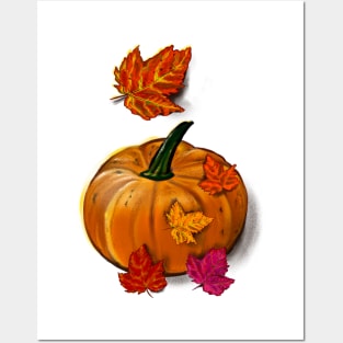 Autumn Fall leaves Thanksgiving decoration costume Pumpkin Posters and Art